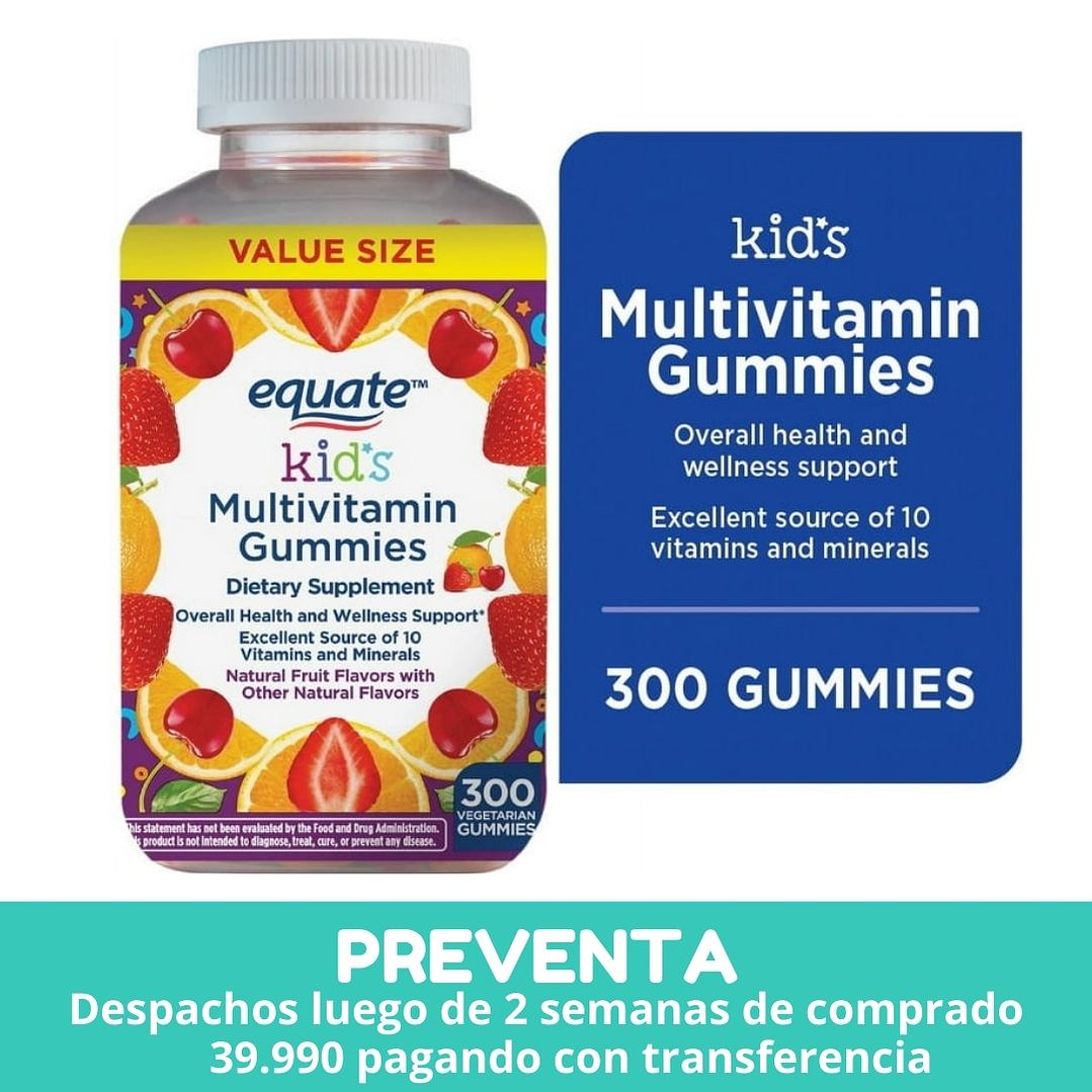 Equate Multivitaminico Kids en gomitas- 300 gomitas 1