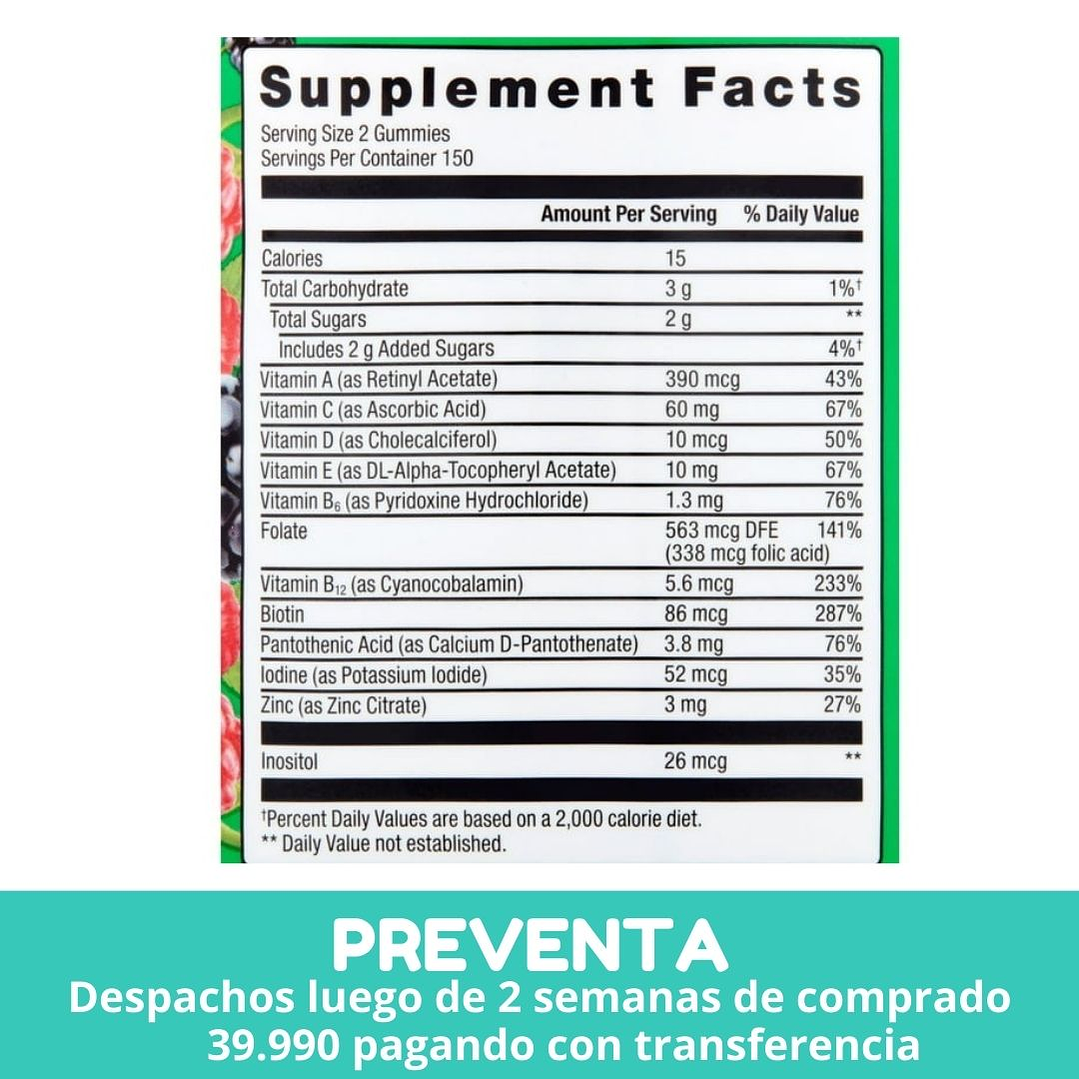Equate Multivitaminico Adulto en gomitas- 300 gomitas 2