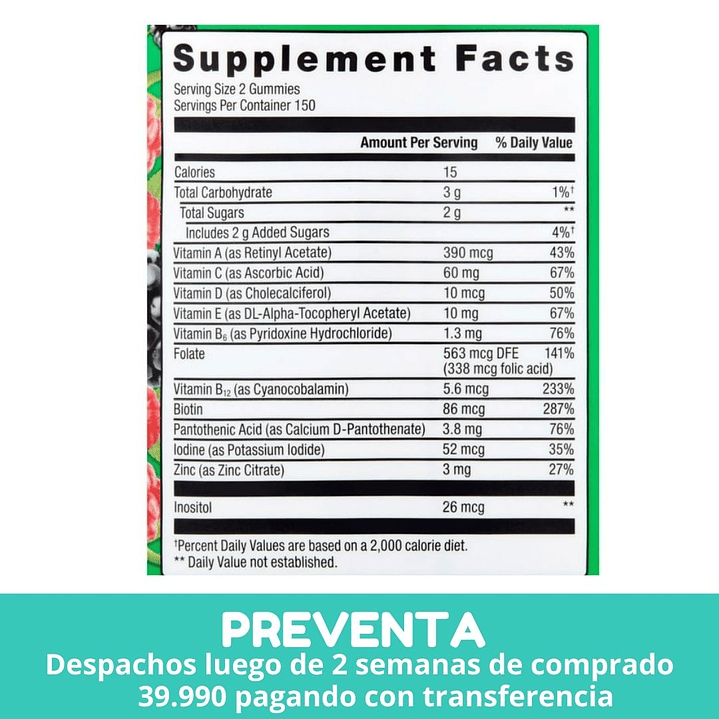 Equate Multivitaminico Adulto en gomitas- 300 gomitas 2