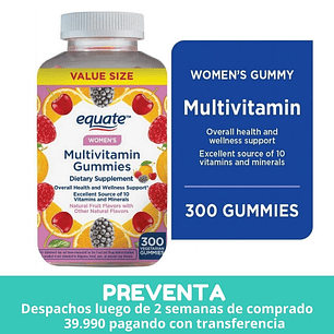 Equate Multivitaminico Mujeres Adultas en gomitas- 300 gomitas