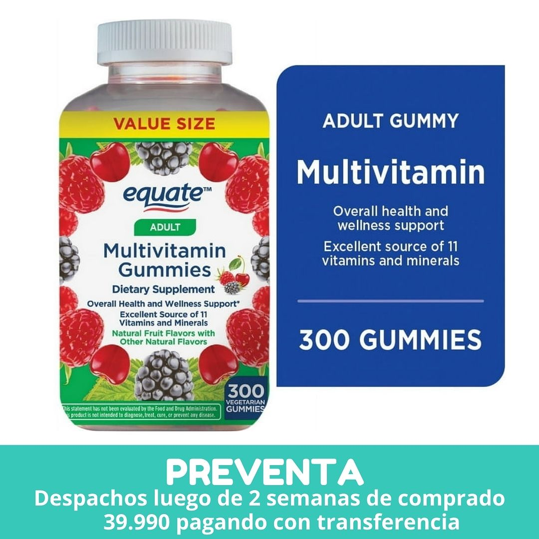 Equate Multivitaminico Adulto en gomitas- 300 gomitas 1