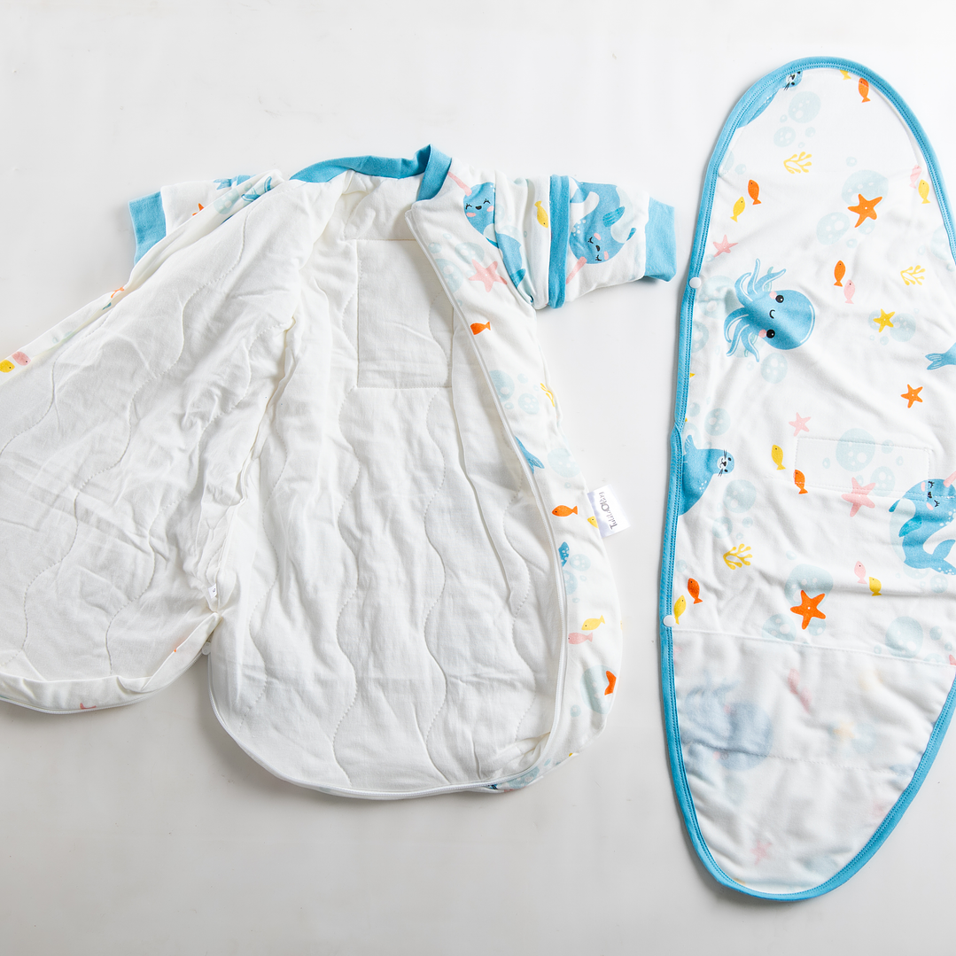PREVENTA Saquito Recién Nacido con Swaddle removible Termorregulador Tog 2.5 Sueños Marinos 5