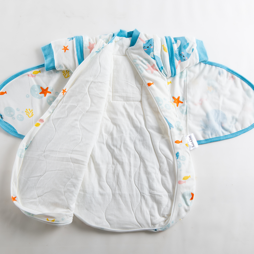 PREVENTA Saquito Recién Nacido con Swaddle removible Termorregulador Tog 2.5 Sueños Marinos 4