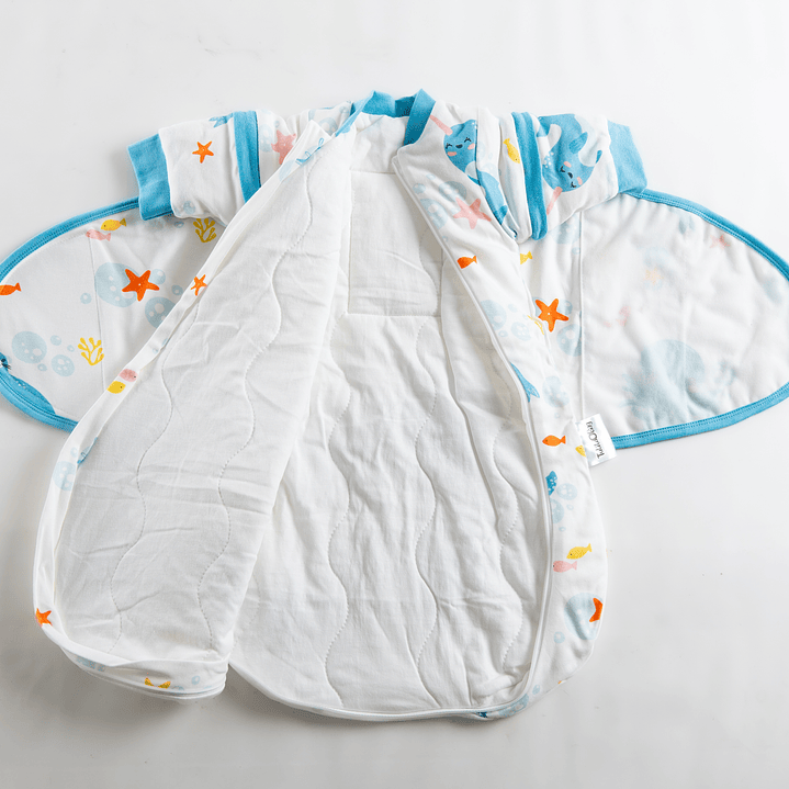 PREVENTA Saquito Recién Nacido con Swaddle removible Termorregulador Tog 2.5 Sueños Marinos 4