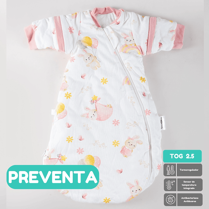PREVENTA Saquito de dormir Termorregulador Tog 2.5 Conejitos en el jardín Redondeado 1