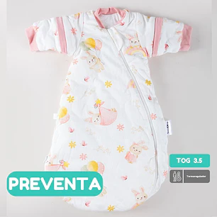 PREVENTA Saquito de dormir Termorregulador Tog 3.5 Conejitos en el jardín Redondeado