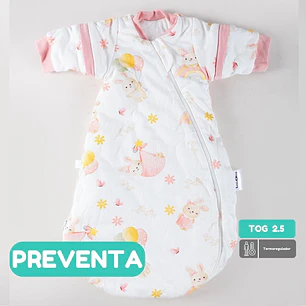 PREVENTA Saquito Recién Nacido con Swaddle removible Termorregulador Tog 2.5 Conejitos en el jardín