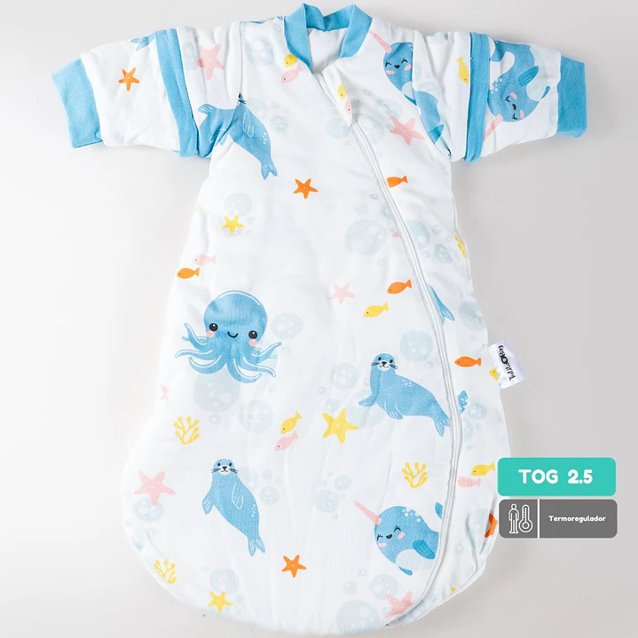 Saquito Recién Nacido con Swaddle removible Termorregulador Tog 2.5 Sueños Marinos 1