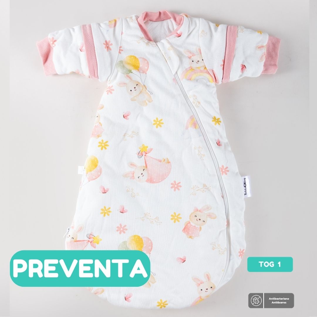 PREVENTA Saquito de dormir Tog 1 Conejitos en el jardín Redondeado