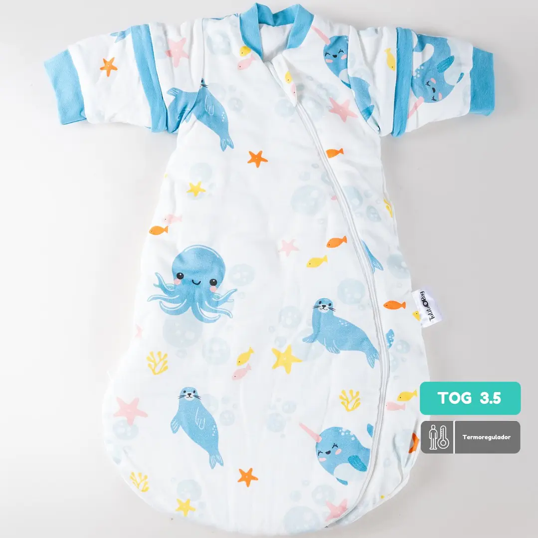 Saquito de dormir Termorregulador talla  6-18 meses Tog 3.5 Sueños Marinos Redondeado 1