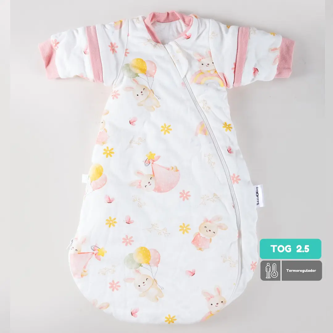 Saquito Recién Nacido con Swaddle removible Termorregulador Tog 2.5 Conejitos en el jardín 1