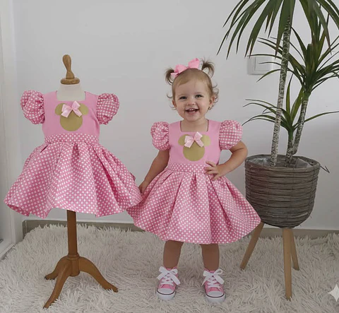 Vestido Minnie Rosa