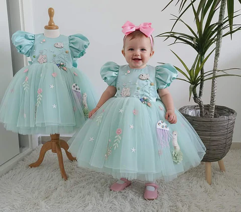 Vestido Fundo do mar/sereia