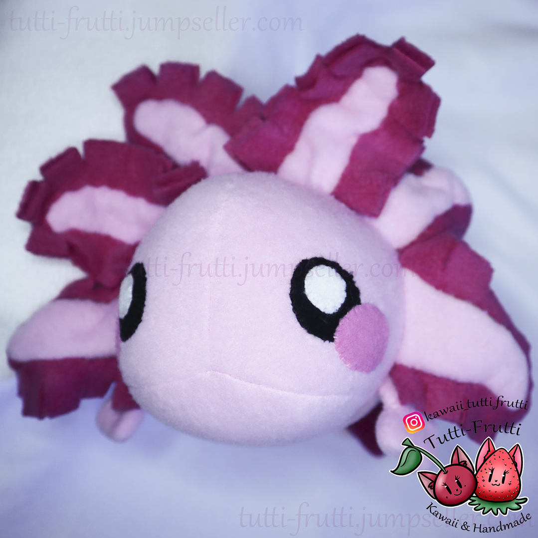 Peluche de Axolotl (Ajolote) COLOR ROSADO 2
