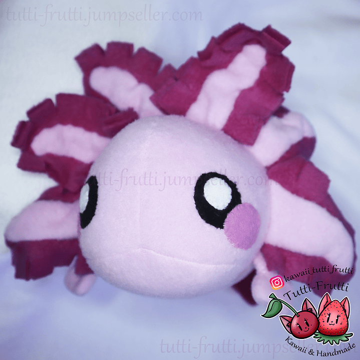 Peluche de Axolotl (Ajolote) COLOR ROSADO 2