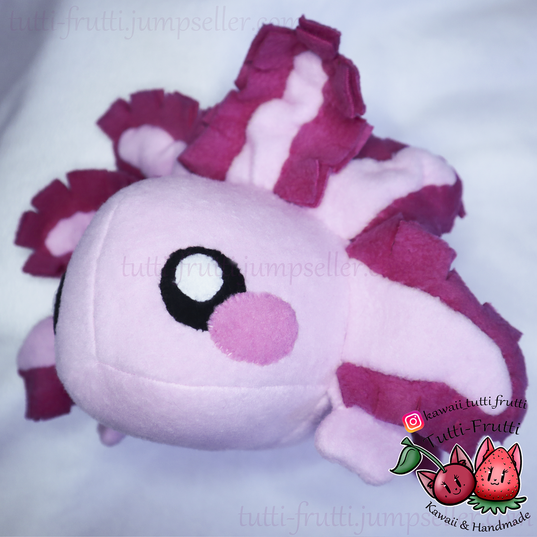 Peluche de Axolotl (Ajolote) COLOR ROSADO 3