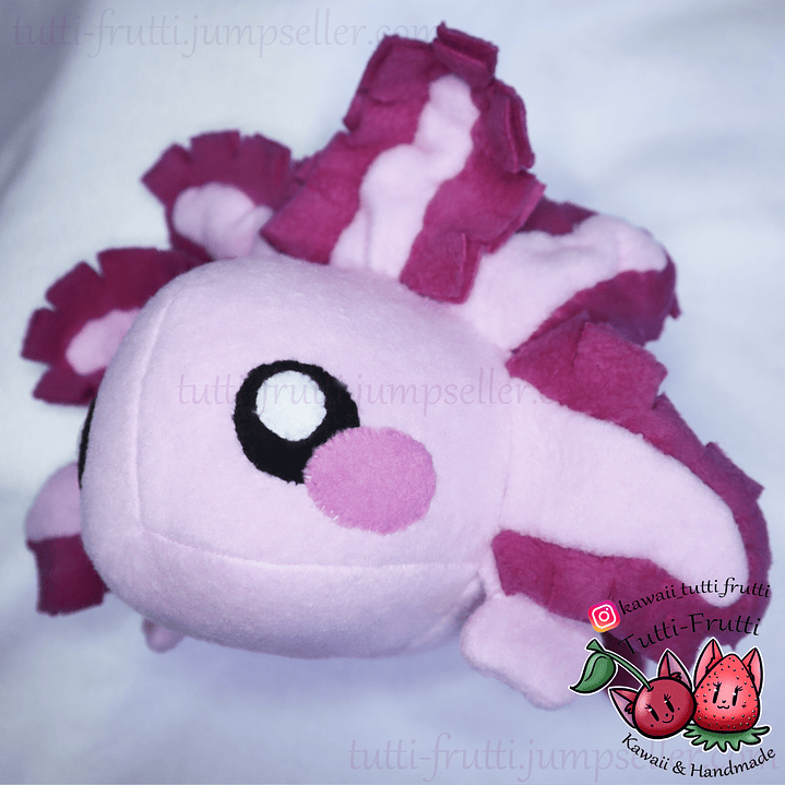 Peluche de Axolotl (Ajolote) COLOR ROSADO 3