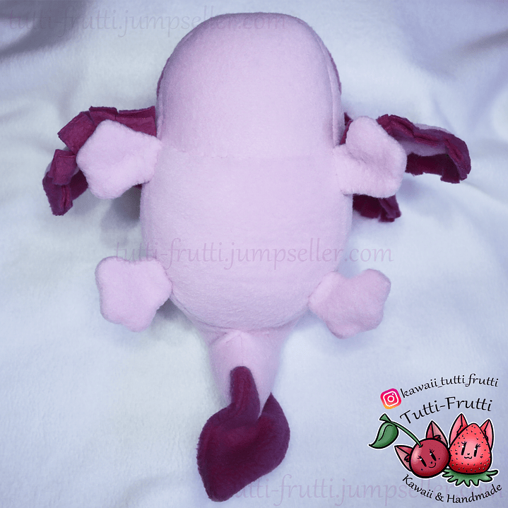 Peluche de Axolotl (Ajolote) COLOR ROSADO 6