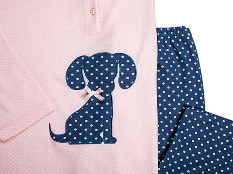 Pijama de senhora cardado "cãozinho"