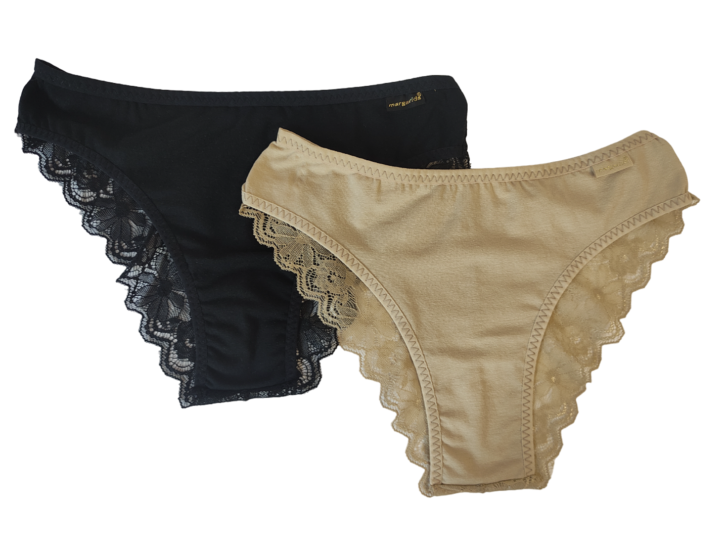 Bikini de senhora algodão com renda atrás  - Pack de 2 1