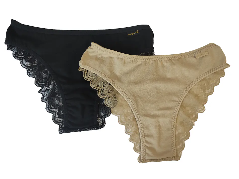 Bikini de senhora algodão com renda atrás  - Pack de 2 1