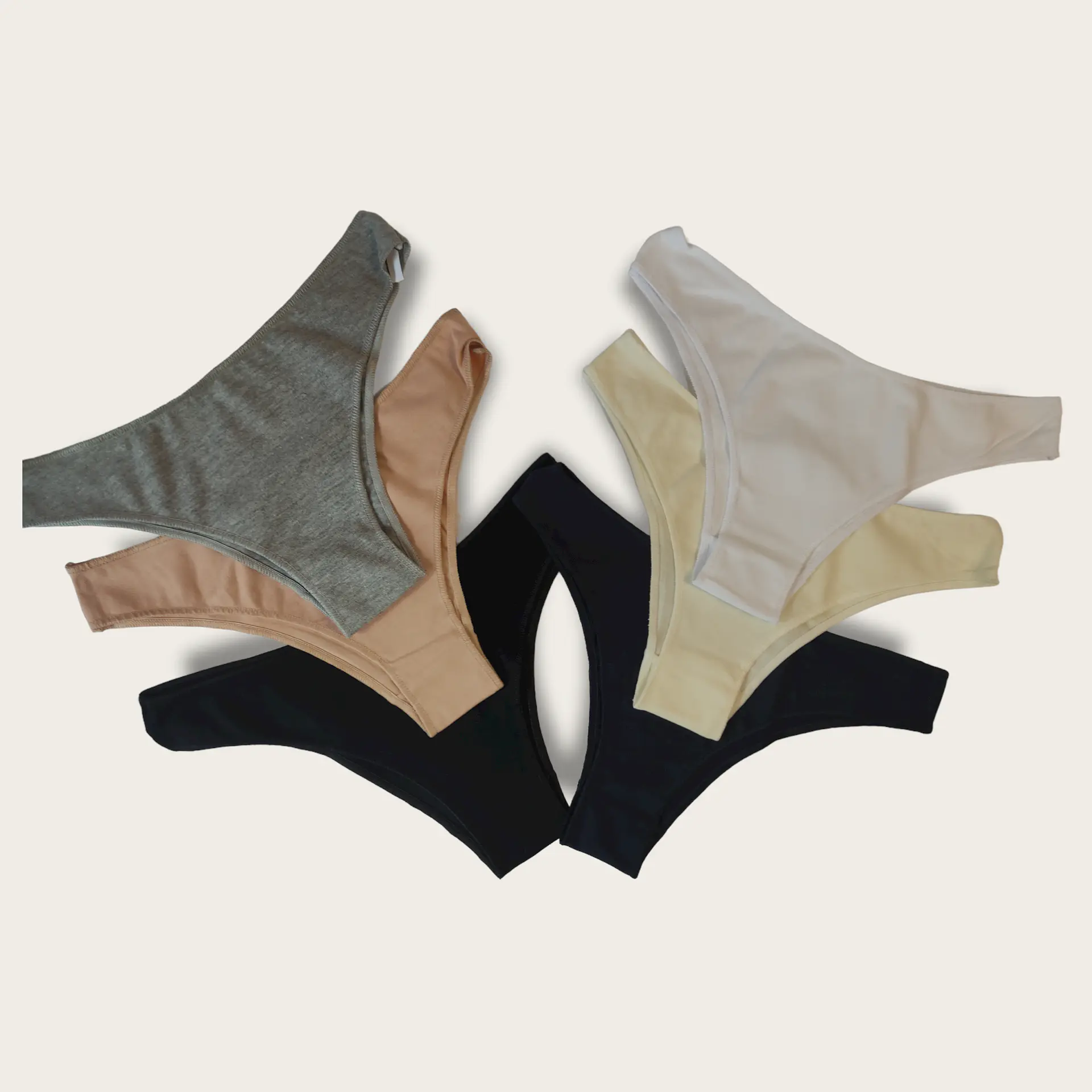 Bikini de algodão formato asa delta - Pack de 6 1