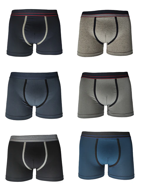 Boxer Homem Carcil - Pack de 6  (até ao tamanho 50)