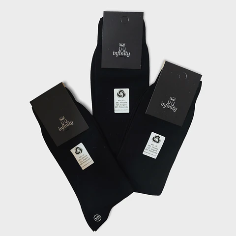Meia de lã e angorá - Pack de 3