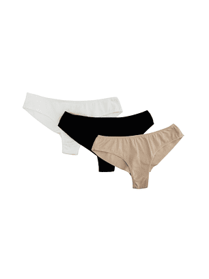 Tanga brasileira sem costura - Pack de 3