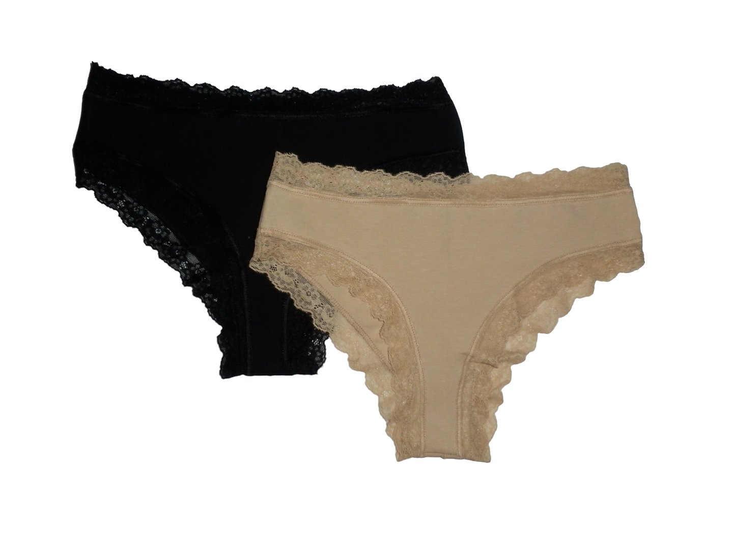 Bikini de senhora algodão e renda  - Pack de 2  1