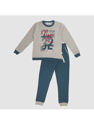 Pijama de rapaz com bolsos em algodão