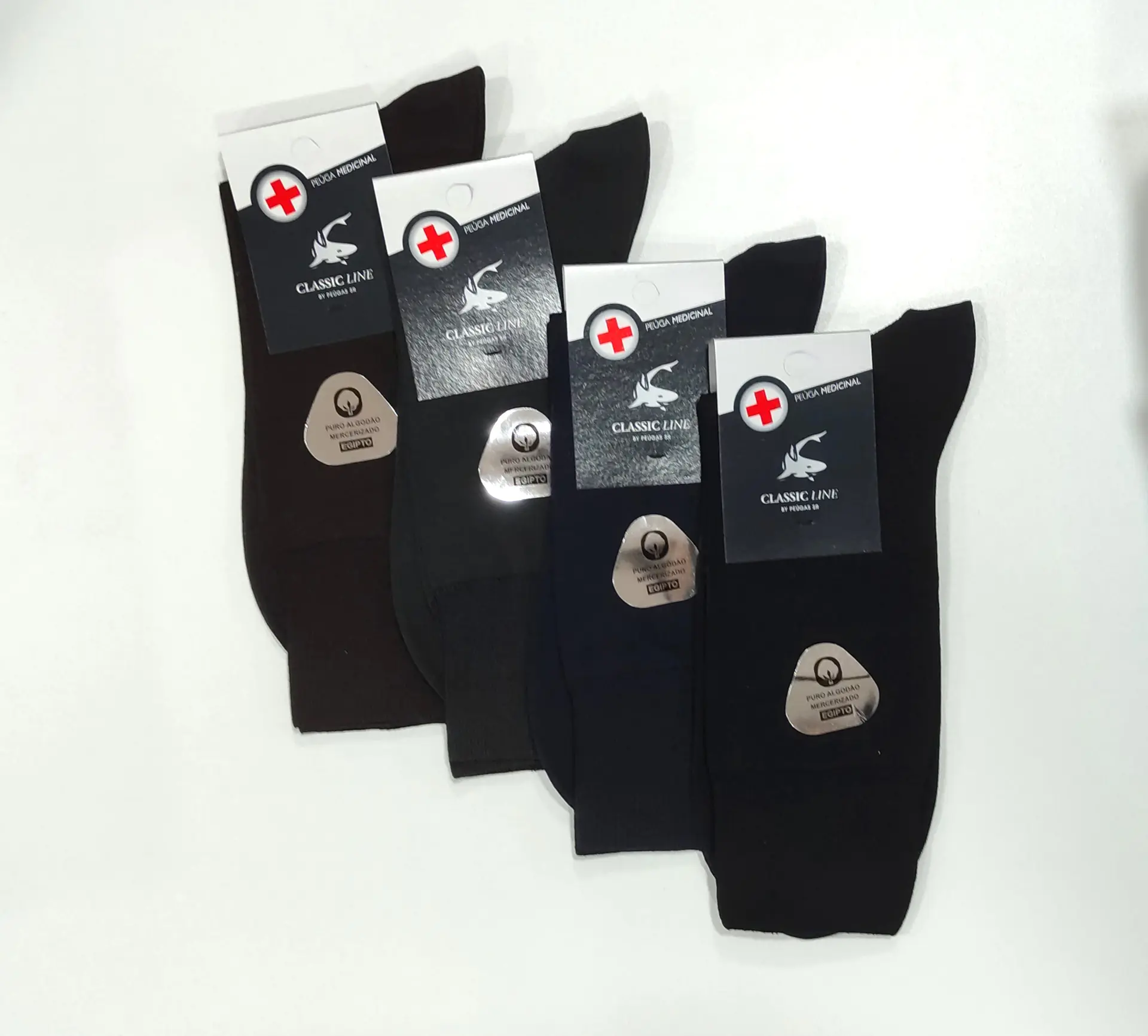 Meia medicinal algodão egípcio - Pack de 4 cores sortidas 1