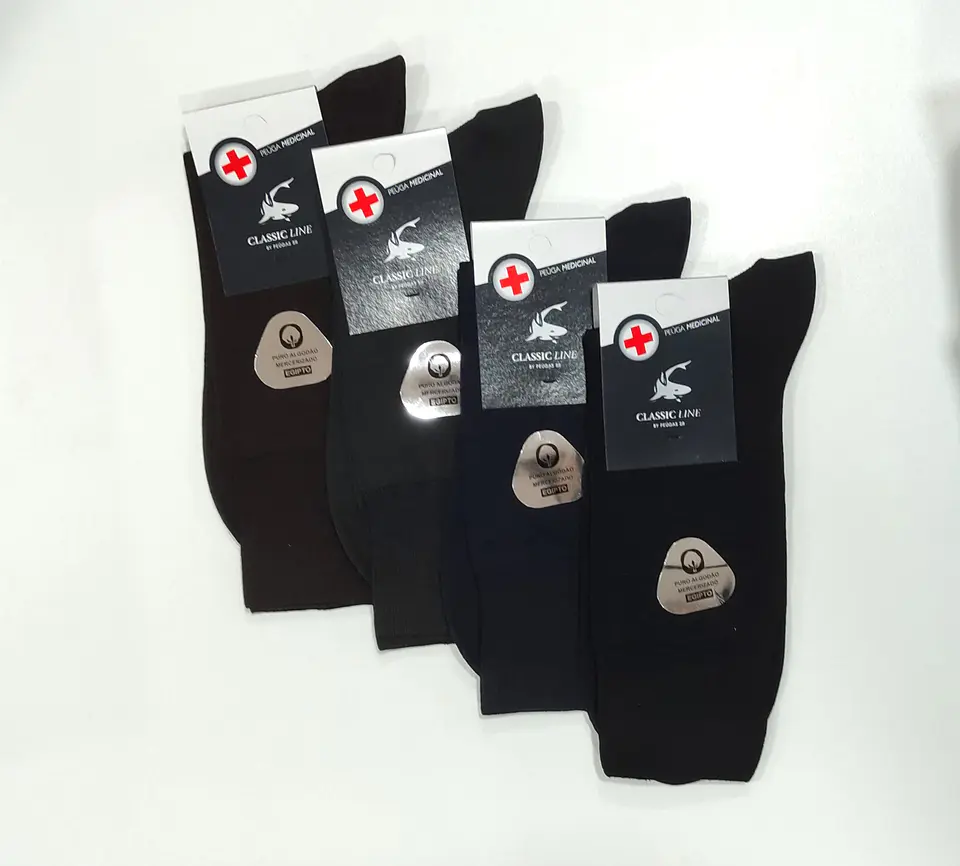Meia medicinal algodão egípcio - Pack de 4 cores sortidas 1