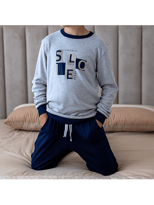 Pijama de criança em algodão cardado Sileo