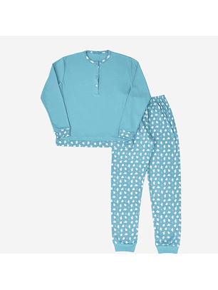 Pijama de mulher em algodão com 3 botões