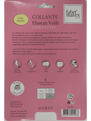 Collant de licra XXL com painel - Pack de 3