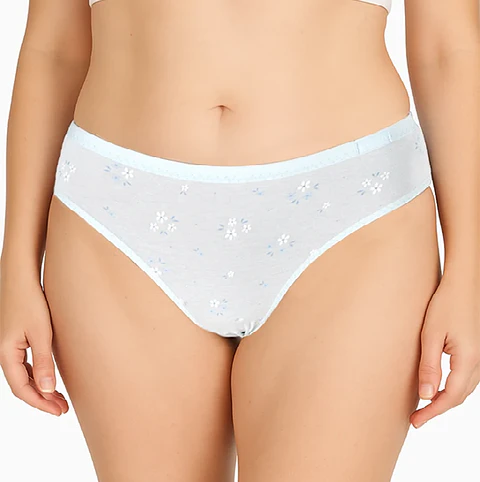 Bikini de algodão estampado flores marca Margarida - pack de 4 