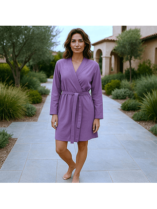 Robe de algodão de manga comprida