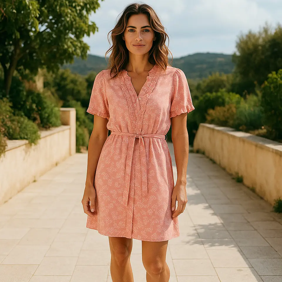 Conjunto de robe e túnica de algodão 1