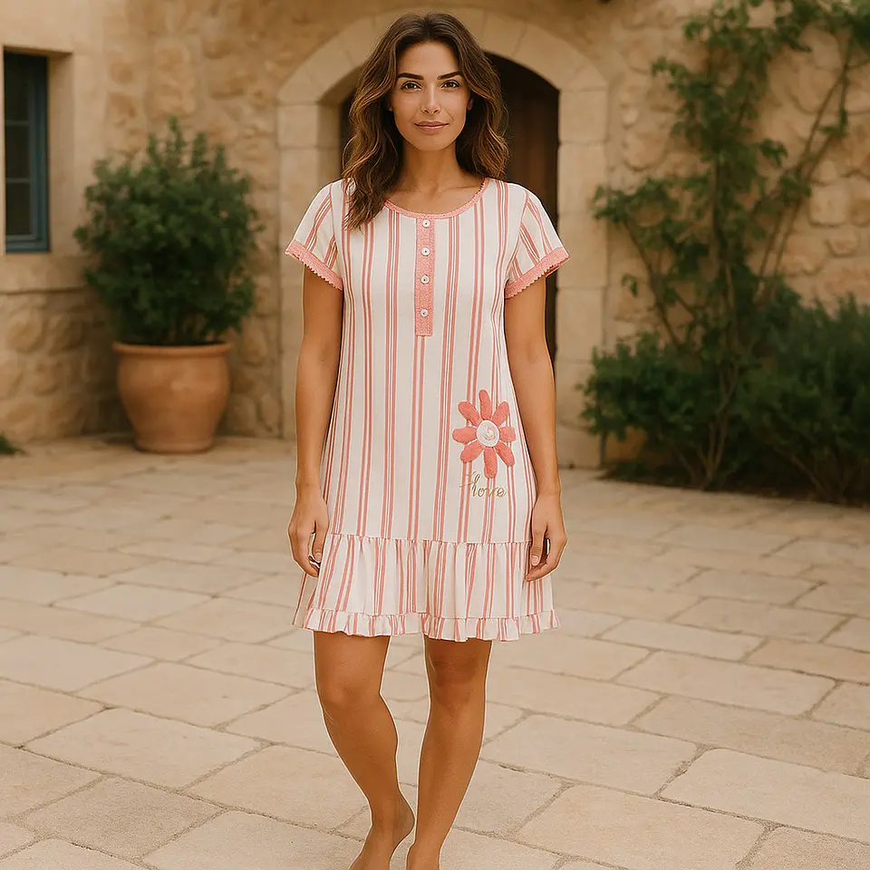 Conjunto de robe e túnica de algodão 2