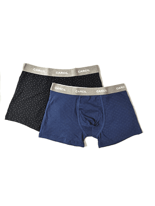 Boxer estampado de homem em algodão - Pack de 2