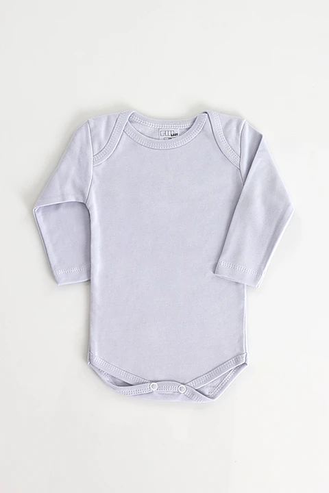 Body de bebé liso, em algodão com carda