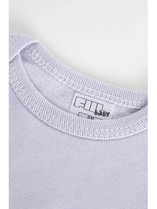 Body de bebé liso, em algodão com carda