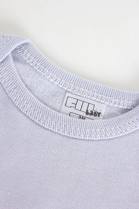 Body de bebé liso, em algodão com carda