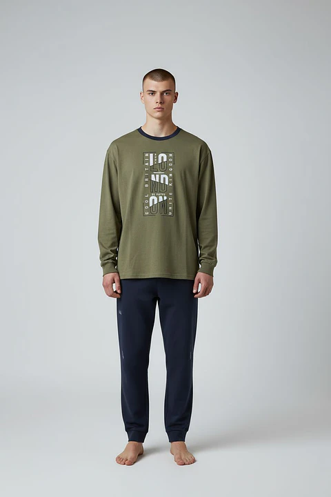 Pijama de homem em algodão "London"