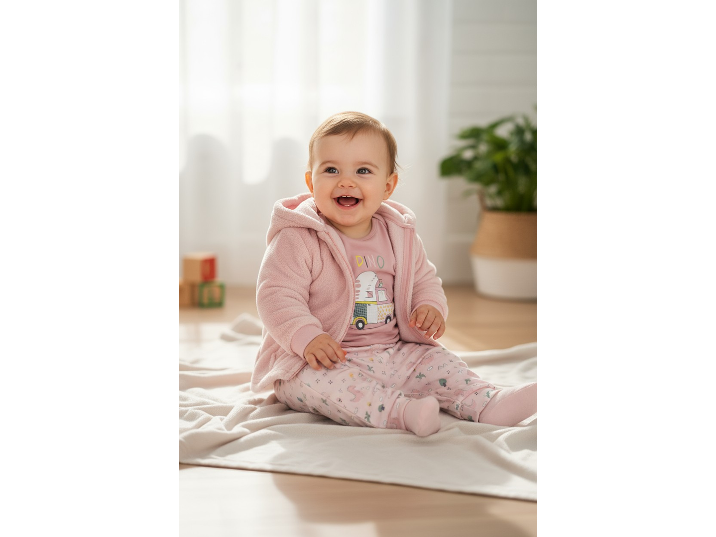 Pijama de bebé “Dino” – 100% Algodão (felpa cardada) 2