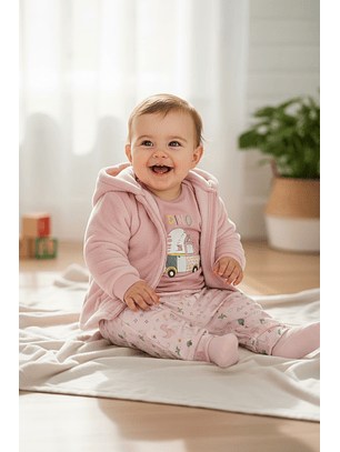 Pijama de bebé “Dino” – 100% Algodão (felpa cardada)