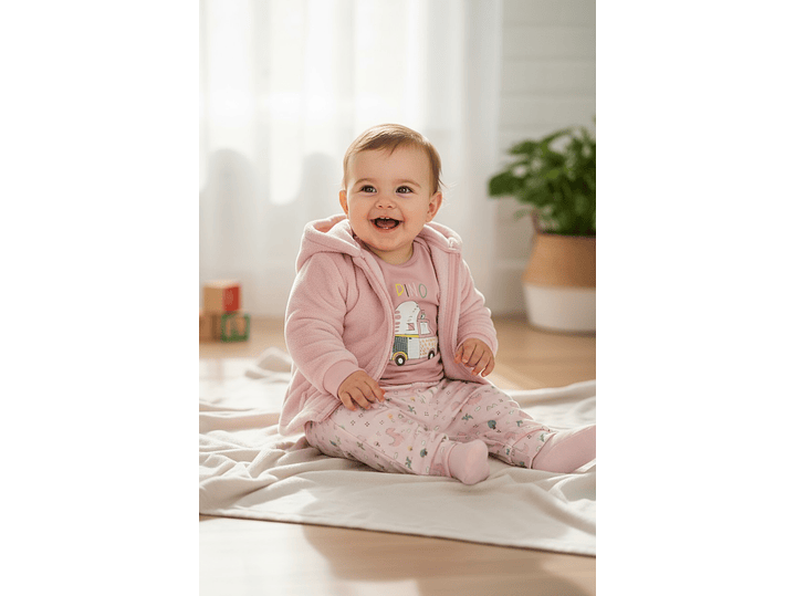 Pijama de bebé “Dino” – 100% Algodão (felpa cardada) 2