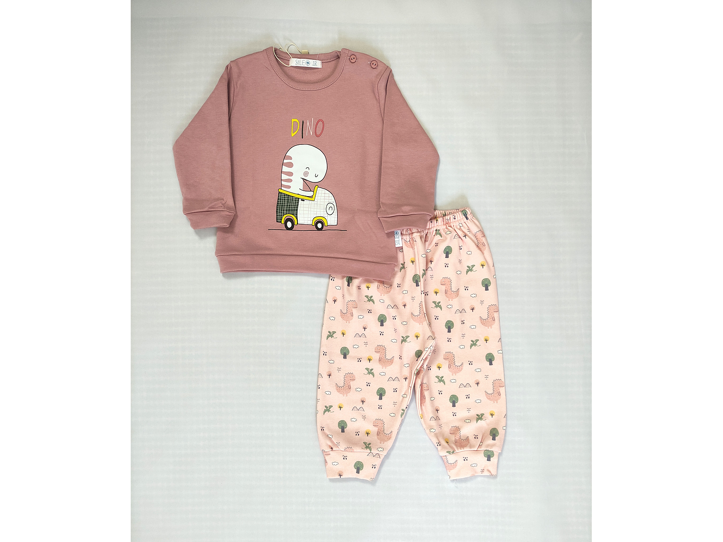 Pijama de bebé “Dino” – 100% Algodão (felpa cardada) 3