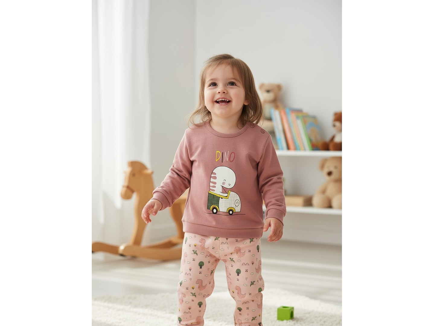 Pijama de bebé “Dino” – 100% Algodão (felpa cardada) 1